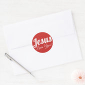 Sticker Rond Jésus t'aime (Enveloppe)