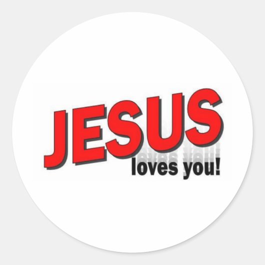 Sticker Rond Jésus t'aime. (Devant)