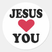 Sticker Rond Jésus t'aime (Devant)