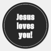 Sticker Rond Jésus t'aime ! (Devant)