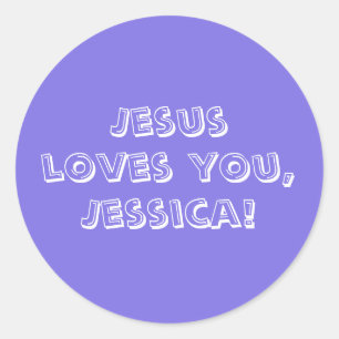 Sticker Rond Jésus t'aime (ajouter un nom ou supprimer)