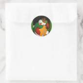 Sticker Rond Jésus T'Aime Beaucoup De Neige ! Christian Snowman (Sac)