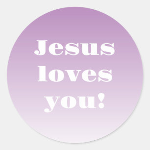Sticker Rond Jésus t'aime ! Ombre de n'importe quelle couleur