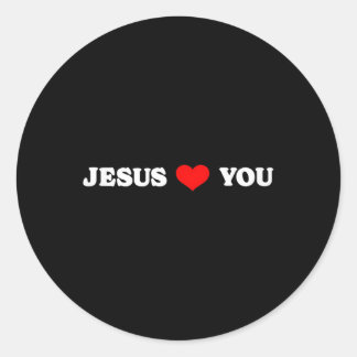Sticker Rond Jésus t'aime - Religieux chrétienne