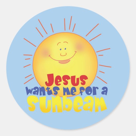 Sticker Rond Jésus veut que j'aie un rayon de soleil (Devant)
