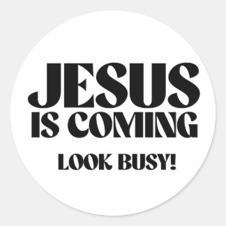 Sticker Rond Jésus vient Look Occupé