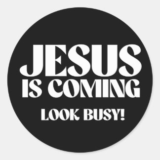 Sticker Rond Jésus vient Look Occupé