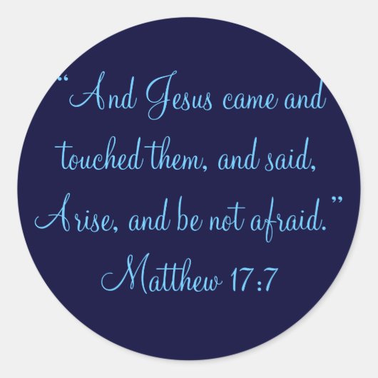 Sticker Rond "Jésus vint les toucher, et dit : Ari... (Devant)