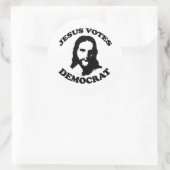 Sticker Rond Jésus vote démocrate (Sac)