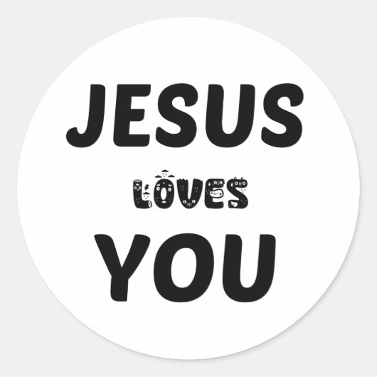 STICKER ROND JÉSUS VOUS AIME (Devant)