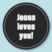 Sticker Rond Jésus vous aime !