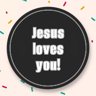 Sticker Rond Jésus vous aime !