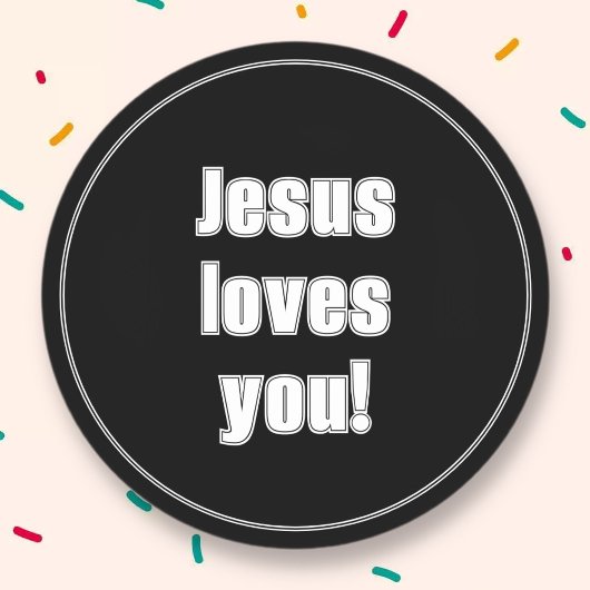 Sticker Rond Jésus vous aime !