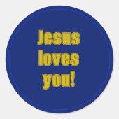 Sticker Rond Jésus vous aime (ajoutez un nom ou supprimez) (Devant)
