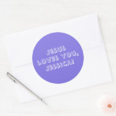 Sticker Rond Jésus vous aime (ajoutez un nom ou supprimez) (Enveloppe)