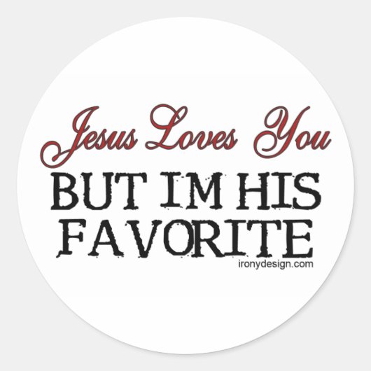 Sticker Rond Jésus Vous Aime Favorite (Devant)
