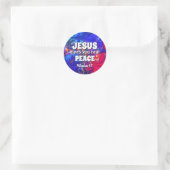 Sticker Rond JÉSUS VOUS DONNE UNE VRAIE PAIX Abstraite Violet (Sac)