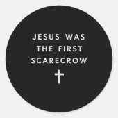 Sticker Rond Jesus Was The First Ecrow – Minimalist Christian S (Devant)