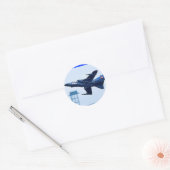 Sticker Rond Jet bleu britannique (Enveloppe)