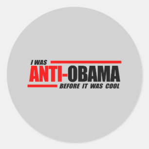 Sticker Rond J'étais anti-Obama avant d'être cool