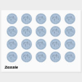Sticker Rond Jetant Le Script Knot Dusty Blue Enregistrer La Da (Feuille)