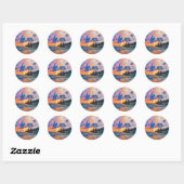 Sticker Rond Jetée de Naples, Floride (Feuille)