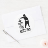 Sticker Rond Jeter les fascistes garder votre pays propre (Enveloppe)