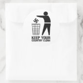 Sticker Rond Jeter les fascistes garder votre pays propre (Sac)