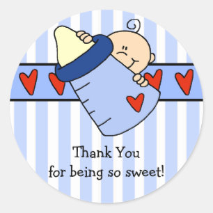 Sticker Rond Jeter un coup d'oeil l'autocollant de baby shower