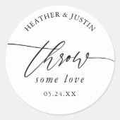 Sticker Rond Jeter Un Peu D'Amour Mariage Confetti Favor (Devant)