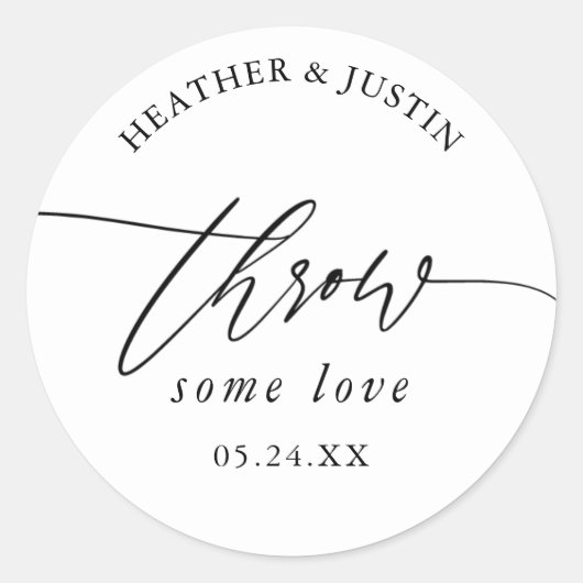 Sticker Rond Jeter Un Peu D'Amour Mariage Confetti Favor (Devant)