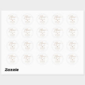 Sticker Rond Jeter Un peu d'amour Mariage d'or Confetti (Feuille)