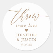 Sticker Rond Jeter Un peu d'amour Mariage d'or Confetti (Devant)