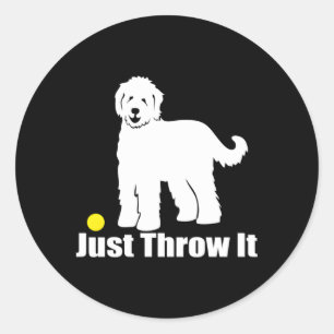 Sticker Rond Jetez-Le Nicker Goldendoodle Labradoodle