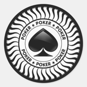 Sticker Rond Jeton de poker de pelle