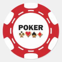 Autocollant poker jeton rouge - Sticker A moi Etiquette & Autocollant