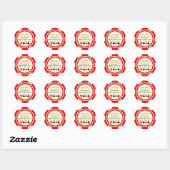 Sticker Rond Jetons de poker amusants pour anniversaire rouge e (Feuille)