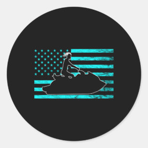 Sticker Rond Jetski Jet Ski de motomarine Jet Ski américain Éta