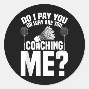 Sticker Rond Jeu Badminton Coaching Navette Joueur Badminton