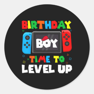 Sticker Rond Jeu d'Anniversaire Jeu d'Anniversaire Joueur 4