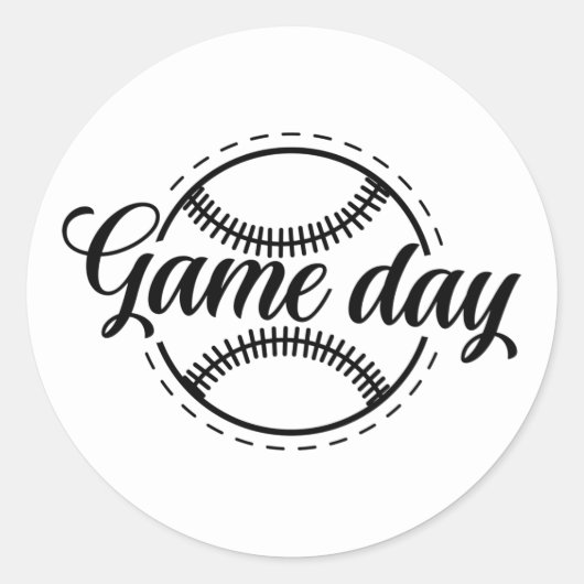 Sticker Rond jeu de baseball jeux journée art (Devant)