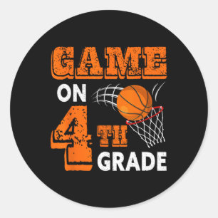 Sticker Rond Jeu De Basket De 4E Année Retour À L'École Fun Gi