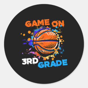 Sticker Rond Jeu De Basketball Sur 3E Année 1Ème Jour De Thé À
