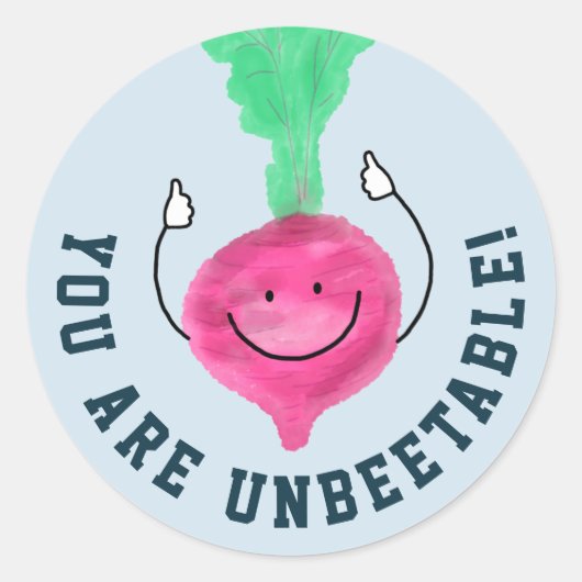 Sticker Rond Jeu de betterave positif - Incroyable (Devant)