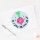 Sticker Rond Jeu de betterave positif - Incroyable (Enveloppe)