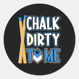 Sticker Rond Jeu de billard Jeu de balle Chalk Vintage Dirty