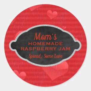 Sticker Rond Jeu de confiture de framboise maison sur mesure