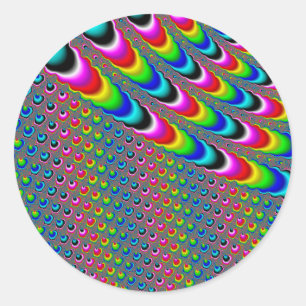 Sticker Rond Jeu de couleurs - Art fractal