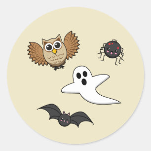 Sticker Rond Jeu de créations nocturnes Déplaisantes de Kawaii