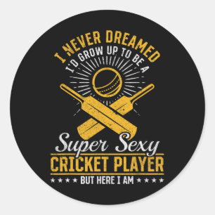 Sticker Rond Jeu de cricket Cricketing - Super joueur de cricke